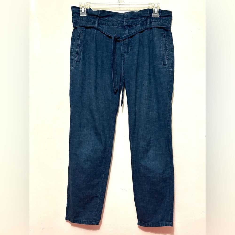 Madewell Newsboy Ruffle Top Drawstring Denim Blue Jeans Jean Pants Size 29